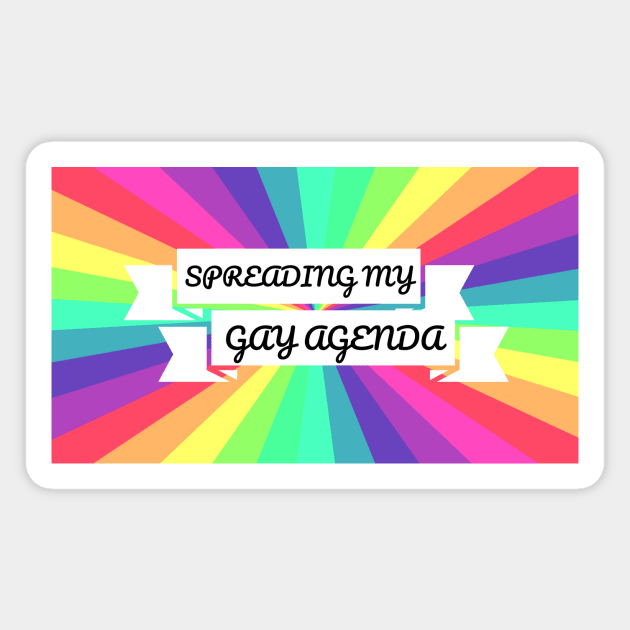 Spreading My Gay Agenda Magnet by elizabethtruedesigns